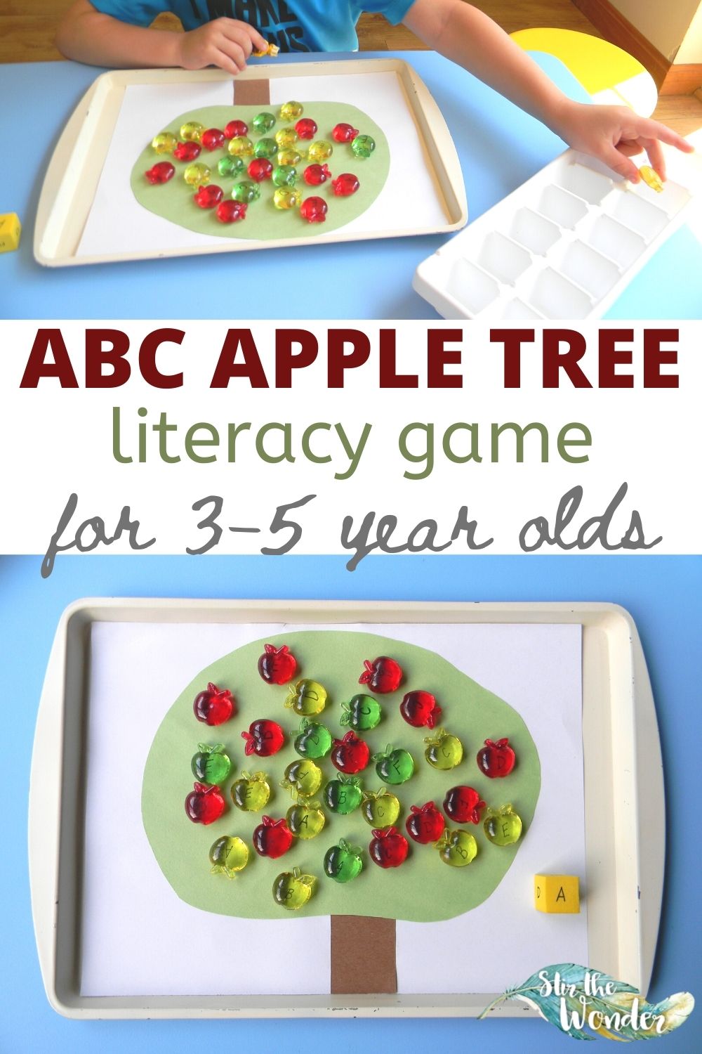 ABC Apple Tree Literacy Game is a fun way for 3-5 year old preschoolers to learn the alphabet letters!