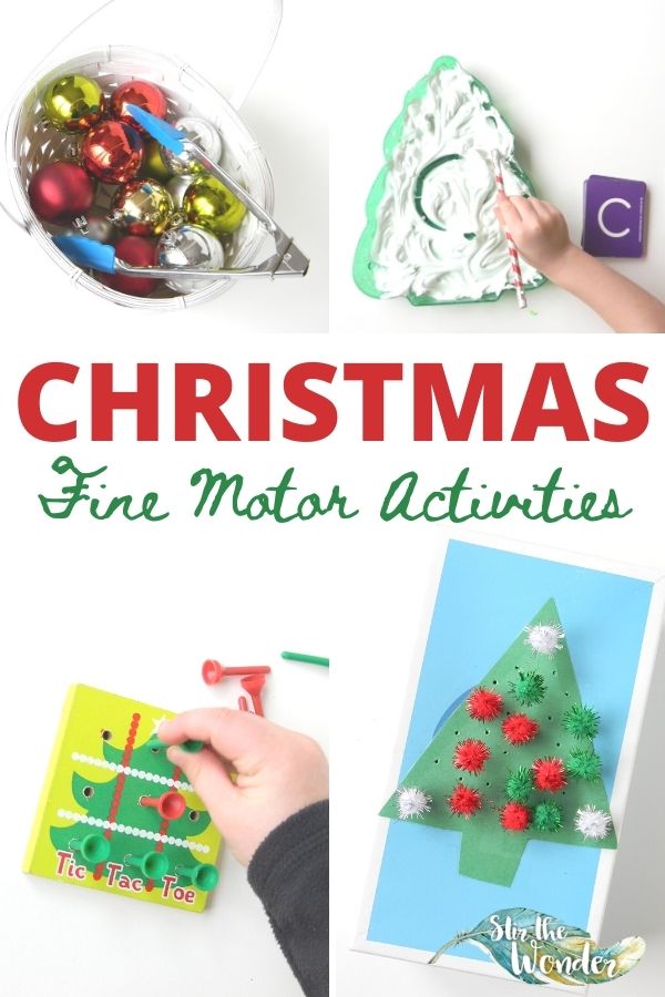 These Christmas Fine Motor Activities will have your toddler or preschoolers having fun this holiday season while practicing valuable skills!